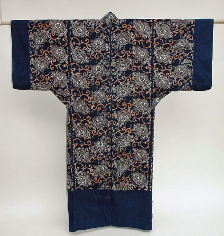 Japanese Yogi, Kimono Shape Bed Conforter, Katazome Aizome Dye