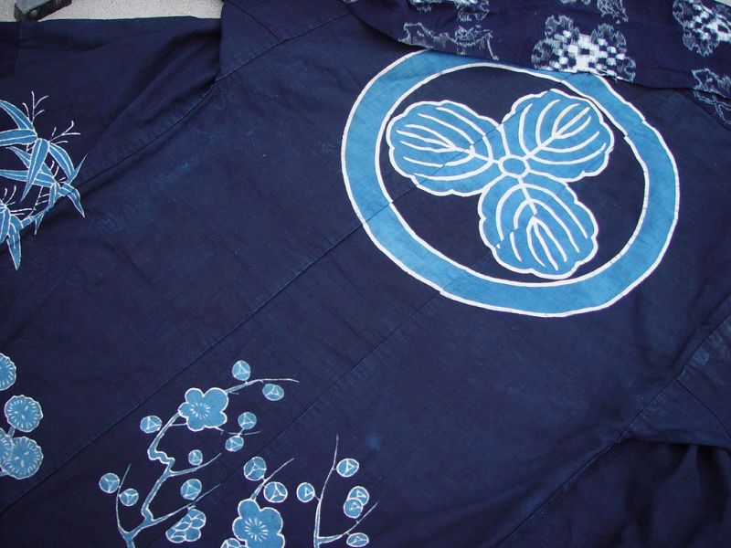 Yogi, Kimono Shaped Futon Bed Cover with Plum, pine and Bamboo