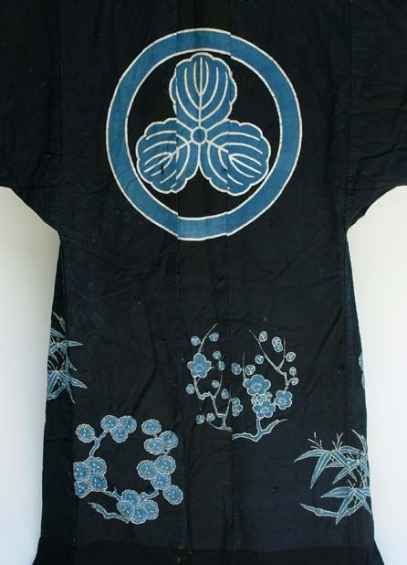Yogi, Kimono Shaped Futon Bed Cover with Plum, pine and Bamboo