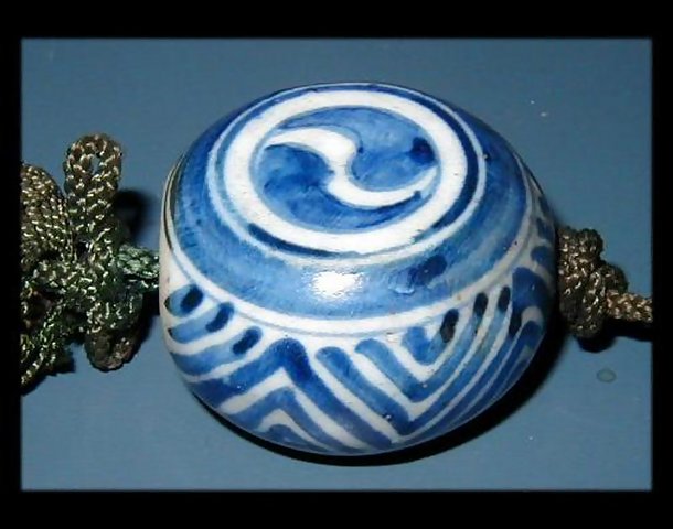 Old Arita Porcelain Scroll Weights