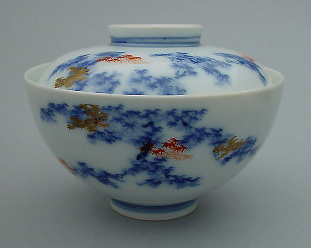 Japanese Fukagawa Bowls with Maple Tree Design