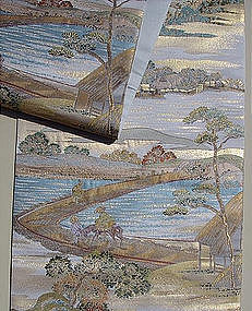 Nishijin Silk Obi,  Hokusai Series