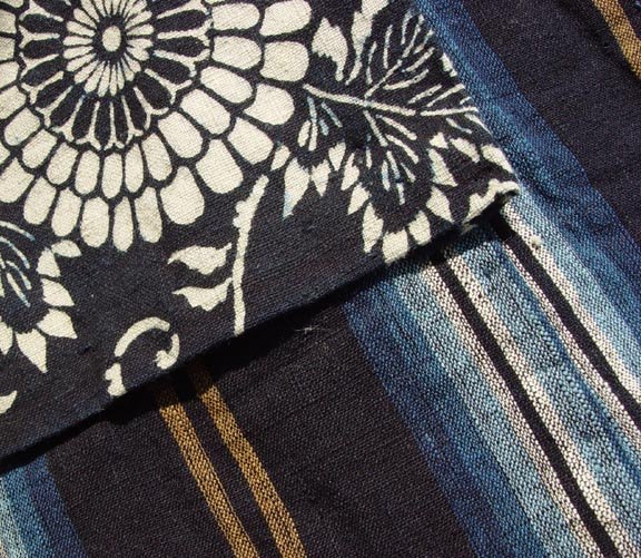 Japanese Yogi, Kimono Shape Cotton Bed Cover, Stripes