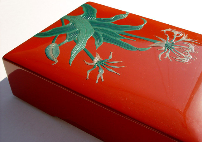 Colorful Japanese Lacquer Box from Southern Island