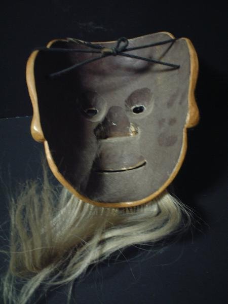 Noh Mask, Fierce Looking Old Man with Bumpy Nose