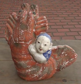 Japanese Clay Doll - Lobster and Boy