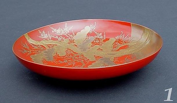 Japanese Lacquer Sake Wine Dishes Makie Set of Five