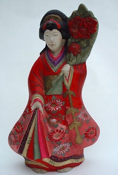 Japanese Clay Doll, Lovely Standing Girl