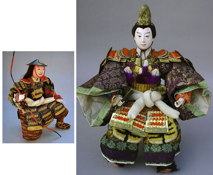 Antique Japanese Dolls, Emperor and Retainer