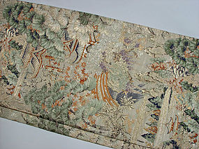 Japanese Silk Obi, View of Kyoto