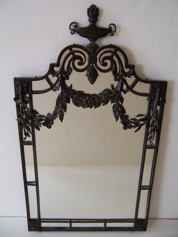 A Good Late 19th / Early 20th Century Cast Iron Mirror