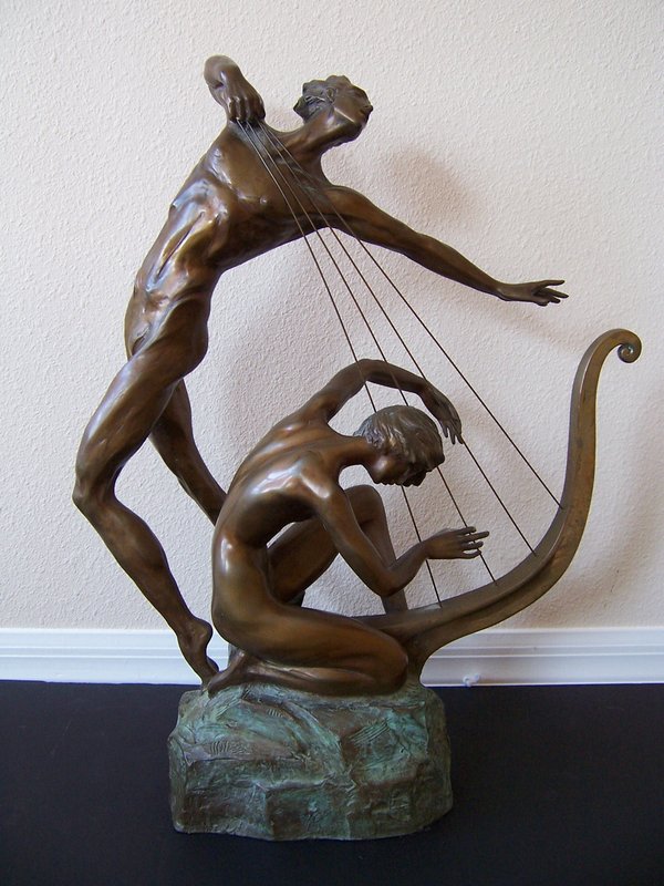 Misha Frid, "The Harp Player" in Bronze