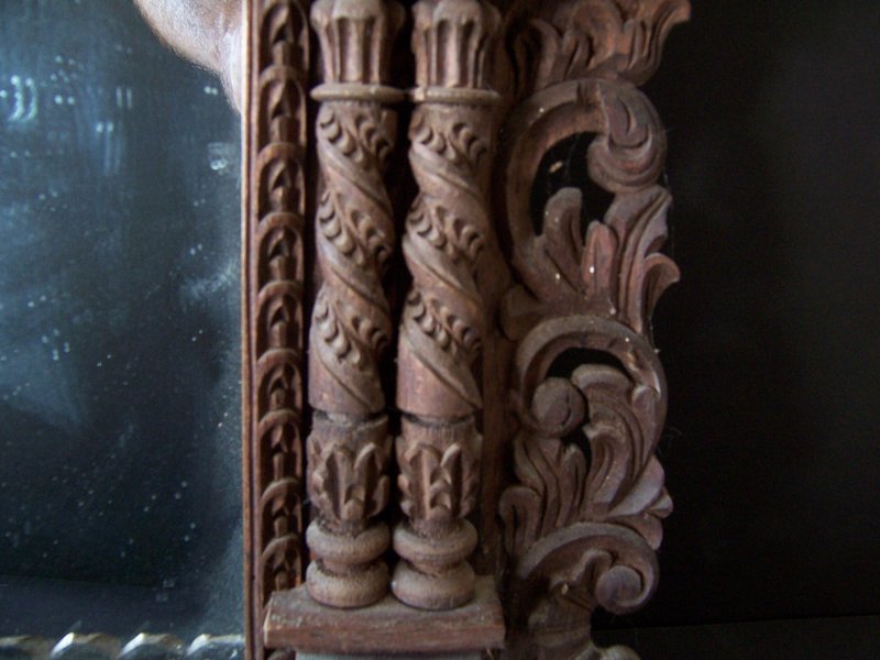A Good Hand-Carved Peruvian Softwood Mirror from Cuzco