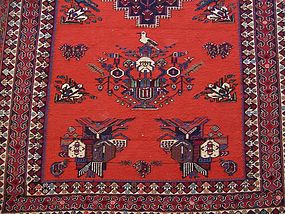 A Vibrant Hand-Made Kilim Rug, Uzbek / Caucasus