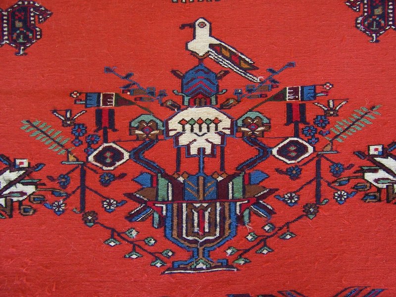 A Vibrant Hand-Made Kilim Rug, Uzbek / Caucasus