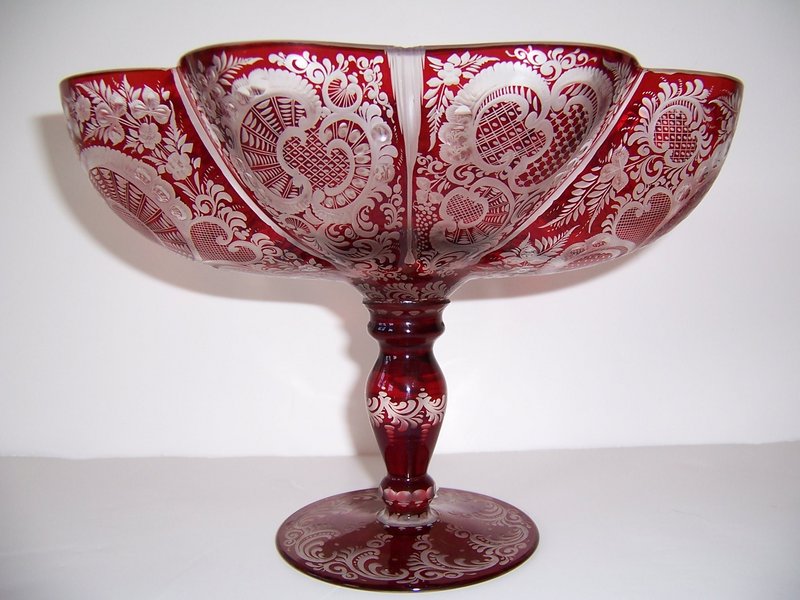 A Beautiful Egermann Bohemian Crystal Compote