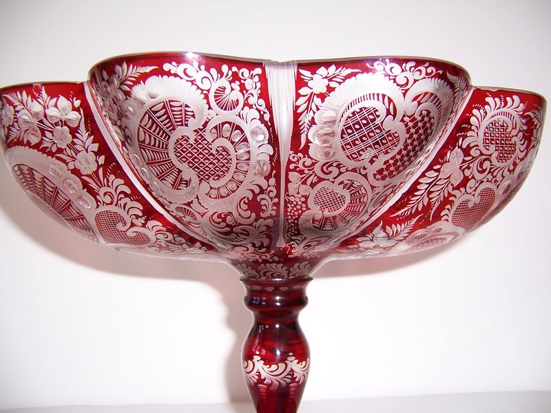 A Beautiful Egermann Bohemian Crystal Compote