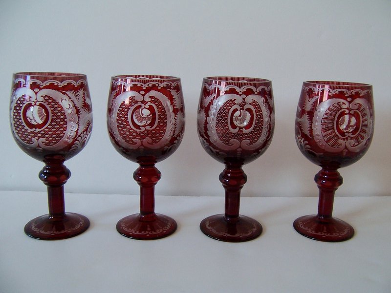 A Good Set of Egermann Bohemian Crystal Wine Glasses