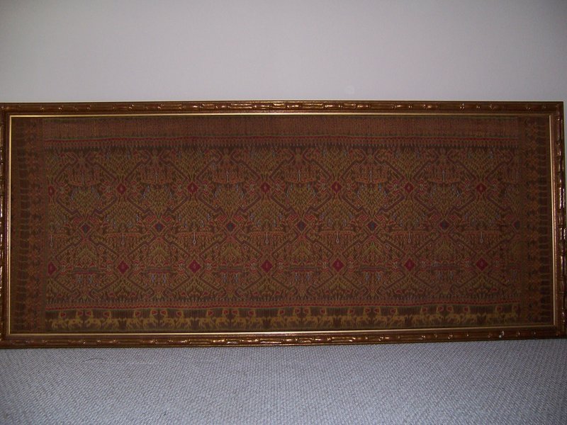 A Fine And Large Khmer (Cambodian) Silk Textile, Framed