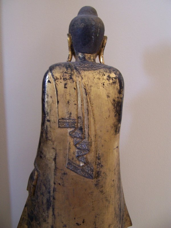 A Very Large Burmese Standing Buddha, 19th Century