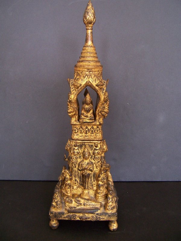 A Fine Gilt Bronze Thai Reliquary, 19th Century