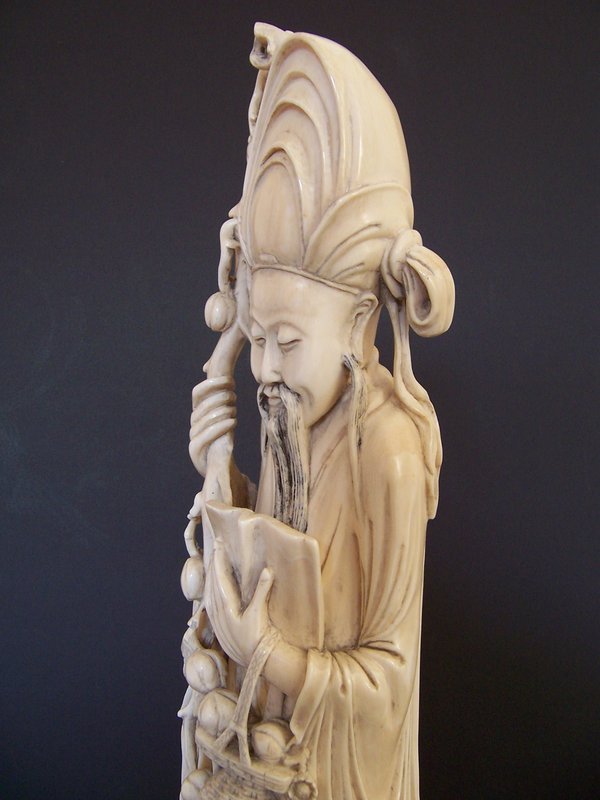 A Fine and Massive Pair of Ivory Carvings, late 19th