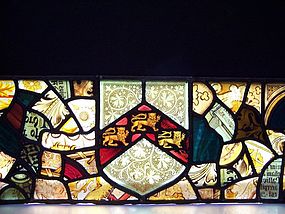 #1 of  Three Fine 19th Century Stained Glass Panels