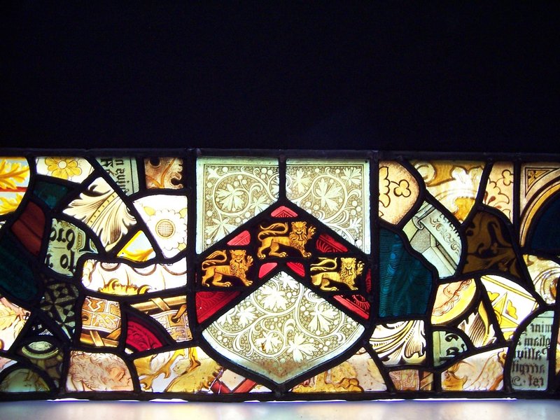#1 of  Three Fine 19th Century Stained Glass Panels