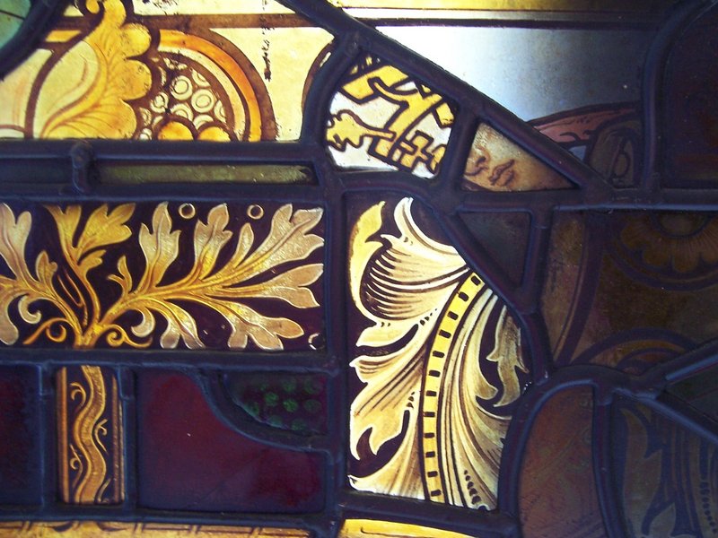 #2 of Three Fine 19th Century Stained Glass Panels