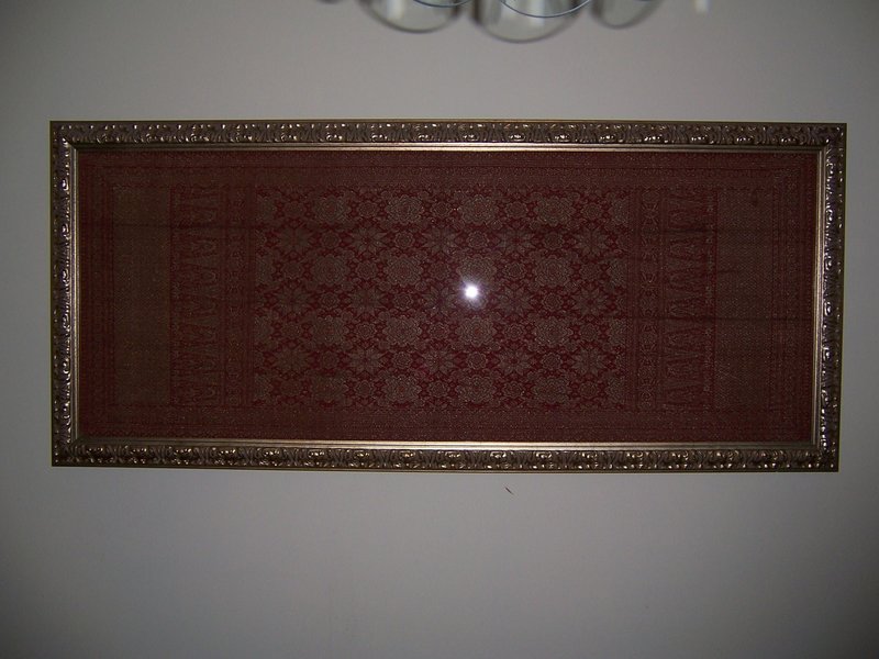 A Large Silver Thread Kain Selendag Songket, circa 1900