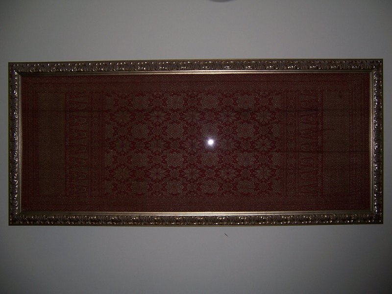 A Large Silver Thread Kain Selendag Songket, circa 1900
