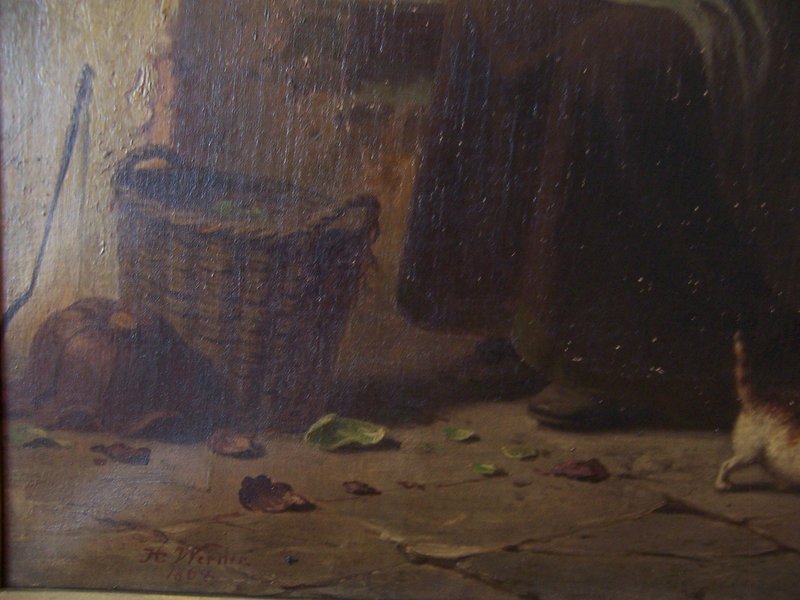Hermann Werner, Original Oil Painting, Dated 1868