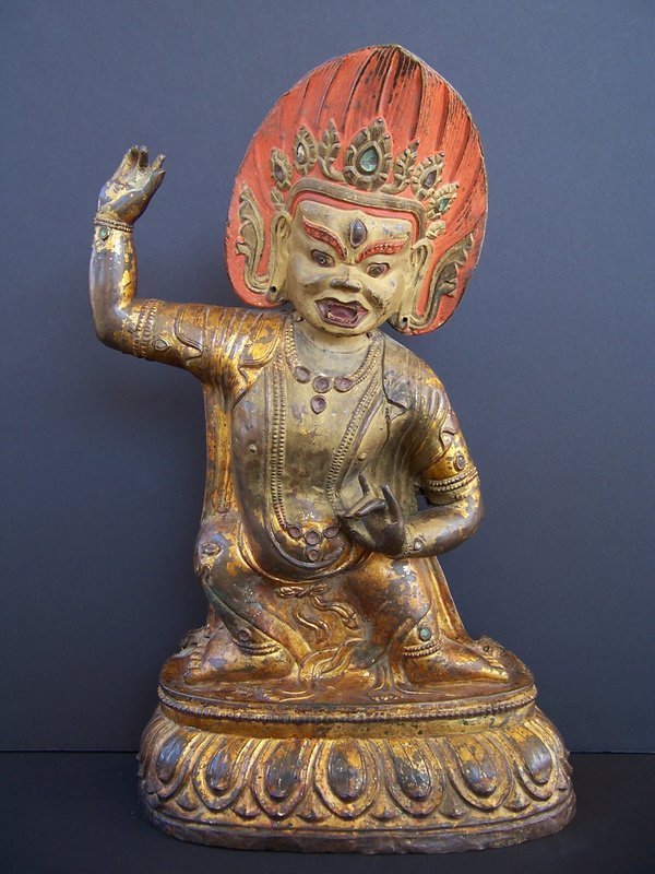 A Large Gilt Copper Repousse Vajrapani, 18th century