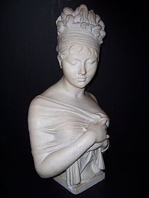 Fine Carved Marble Bust of Madame Recamier, late 19th