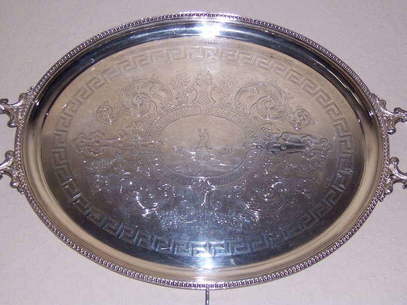 A Very Fine and Large Victorian Silver Tea Tray 1883