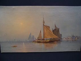 A Large 19th Century Nautical Oil Painting dated 1871