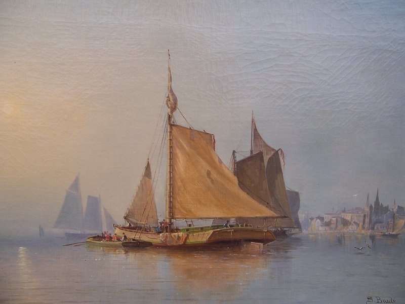 A Large 19th Century Nautical Oil Painting dated 1871