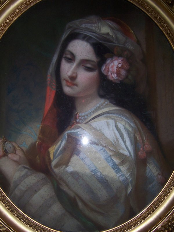A Beautiful Mid-Late 19th Century Pastel Under Glass