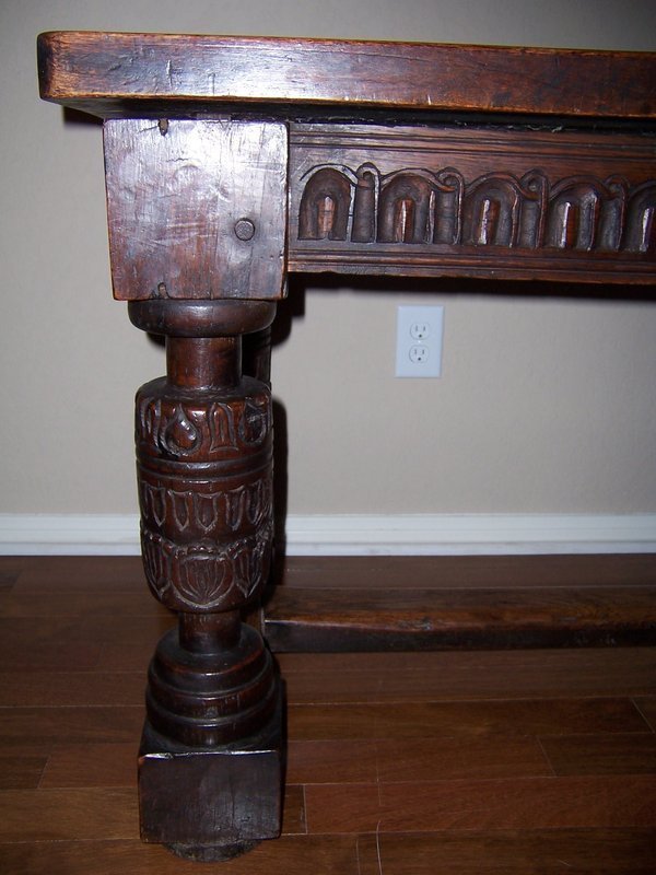 A Very Fine English Oak Refectory table, late 18th /