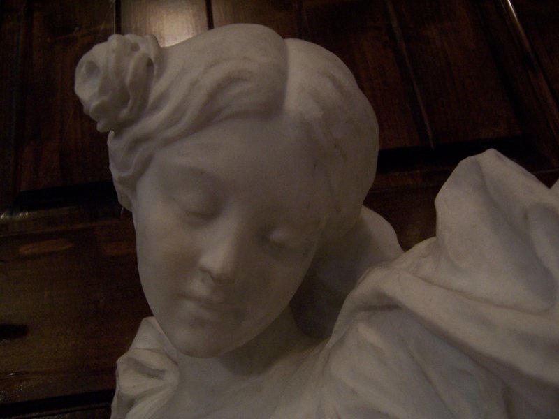 A Fine and Large Carved Marble Sculpture of a Maiden,  circa 1900