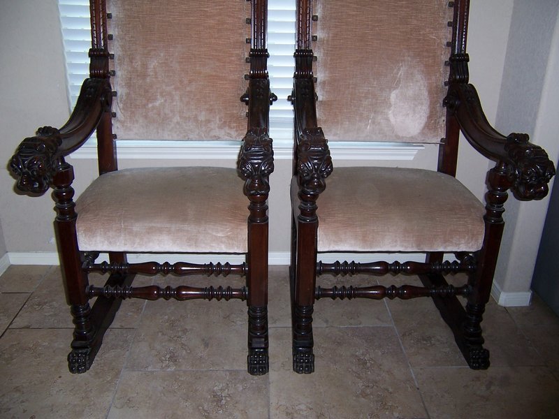 A VERY LARGE Set of Renaissance Revival Armchairs, 19th century