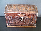 A Peruvian Leather-Wrapped Wooden Chest