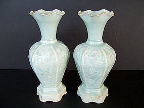 A Rare Pair of Song Dynasty Qingbai Vases 960-1279 AD