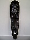 A Large and Attractive Javanese Mask , Teak with Inlay