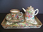 A Charming Rose Medallion Tea Ensemble, 19th Century