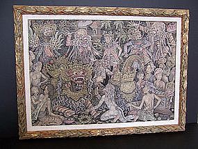 A Superb Indonesian Barong Dance Painting, ex Museum