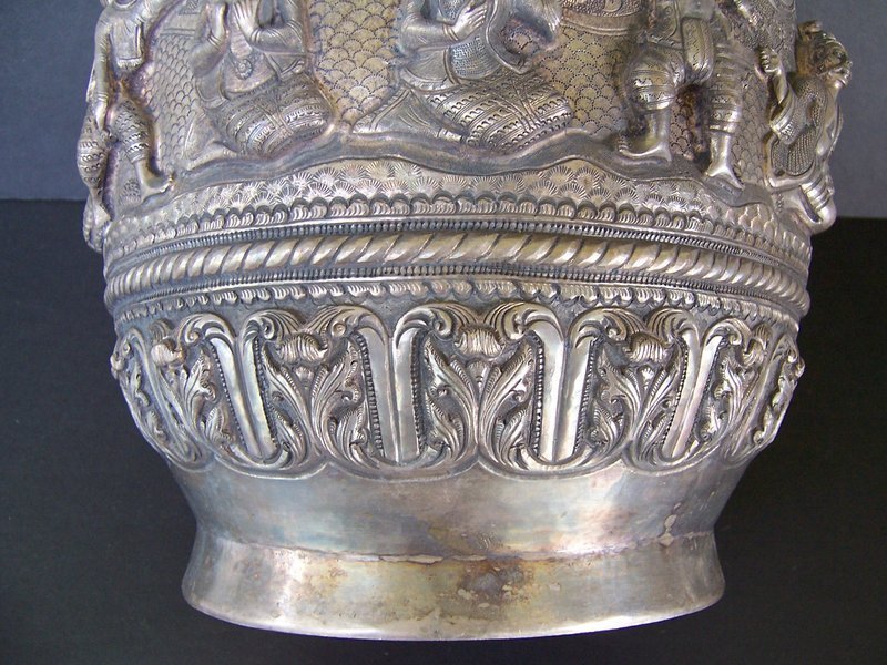 A Very Fine Burmese Silver Alms Bowl, 19th Century