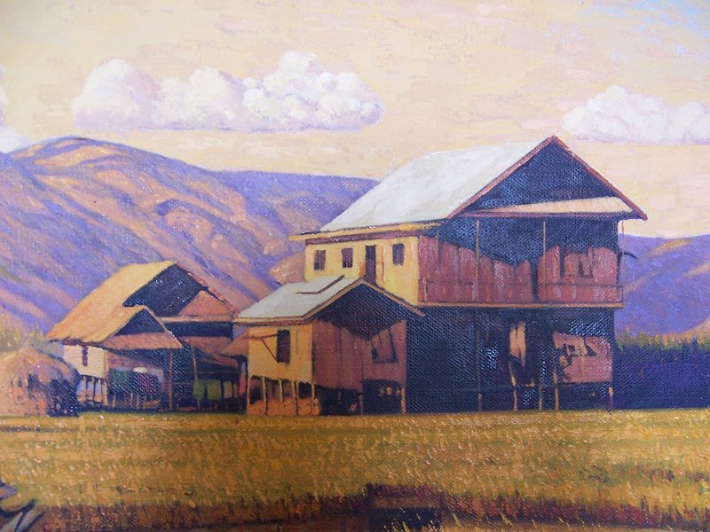 A Beautiful Original Oil Painting From Inle Lake Burma