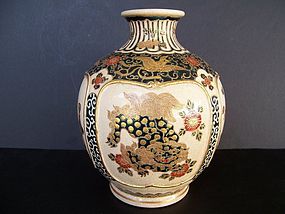 A Very Fine Late Edo (1840-60) Gosu Blue Satsuma Vase