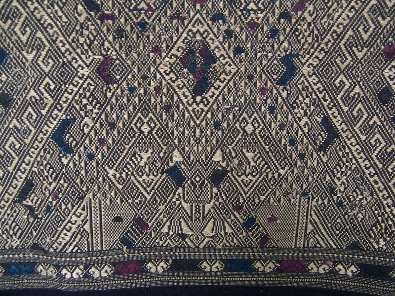 A Good Handwoven Table Runner from Laos, late 1980's
